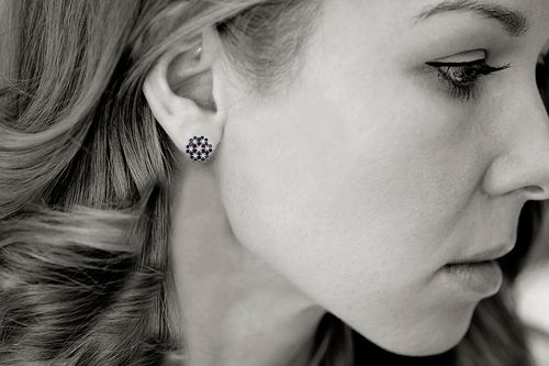 kolczyki złote z szafirami i brylantami na Arena.pl