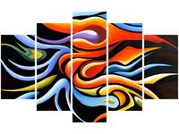 70 100CM OBRAZ 5 ELEM KOBIETA TAŃCU DRUK PŁÓTNO