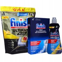 2 x Finish Zestaw do zmywarki Nabłyszczacz Sól Tabletki Ultimate Plus 90szt
