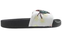 Białe klapki z cyrkoniami i gumowa podeszwą 37