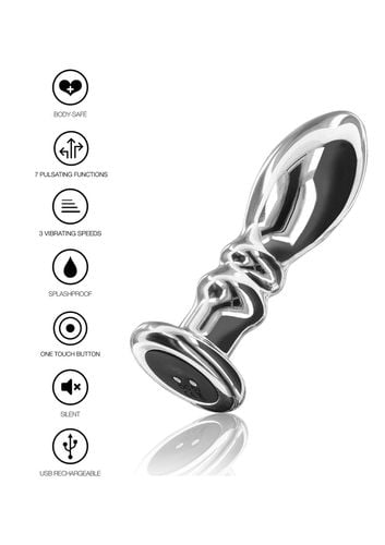 buttplug vibr. ribbed medium silver na Arena.pl