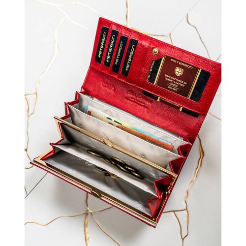 lakierowany portfel damski czerwony z ochroną rfid - peterson na Arena.pl