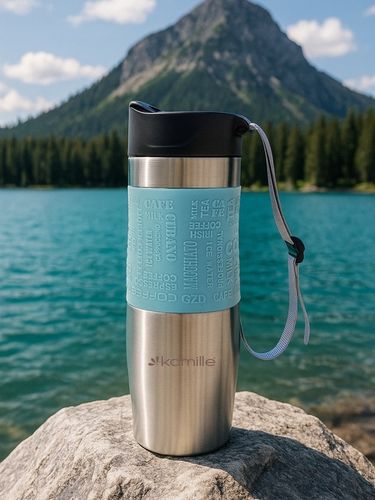 KUBEK TERMICZNY do kawy herbaty TERMOS BUTELKA bidon KAMILLE 480ml na Arena.pl