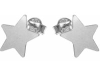 Delikatne rodowane srebrne gładkie kolczyki celebrytka gwiazdka gwiazda srebro 925 FL149KS