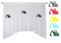 Firana dziecięca dla chłopca woal KOPARKI budowa bob KOLORY 300x145