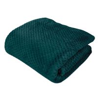 Koc 150x200 żakardowy lekki kolor zieleń butelkowa