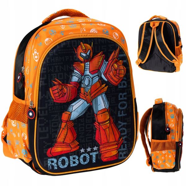 PLECAK SZKOLNY 20L przedszkolny robot transformers CZARNY DO SZKOŁY 3D zdjęcie 1