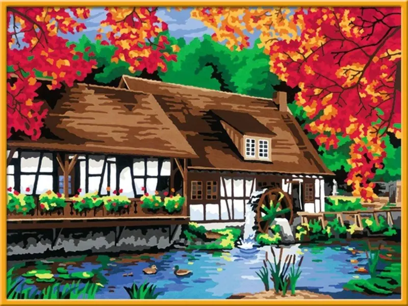 Kolorowanka Młyn Malowanie Po Numerach zdjęcie 2