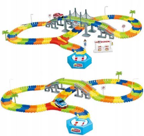 TOR SAMOCHODOWY MAGIC TRACK 5 metrów + 2 AUTKA MOST TUNELE DRZEWA WIADUKT na Arena.pl
