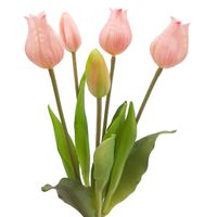 TULIPAN sztuczny TULIPANY SILIKONOWE BUKIET 5 sztuk RÓŻOWE