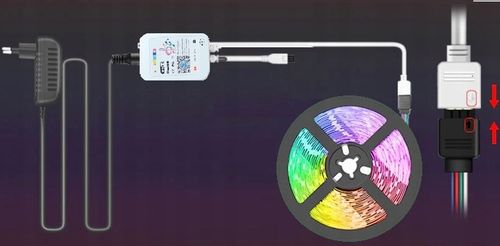 Taśma LED 6M RGB 5050 Bluetooth APLIKACJA MOBILNA Pilot Czujnik Muzyki na Arena.pl