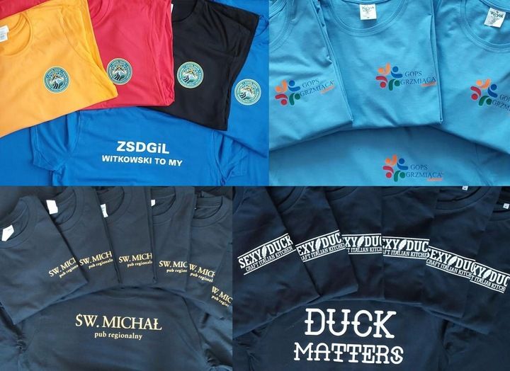 T-shirt Koszulka podkoszulek z własnym nadrukiem napisem logo grafiką tekst zdjęcie 7