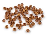 KORALIKI DREWNIANE STRIP RĘKODZIEŁO BIŻUTERIA SOSNA CIEMNY BRĄZ 6MM 50SZT