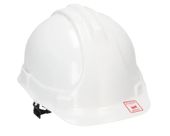 Kask ochronny biały, 4-punktowy pasek podbródkowy