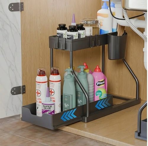 ORGANIZER POD ZLEW 2 POZIOMOWY WYSUWANA PÓŁKA STOJAK REGAŁ DO KUCHNI na Arena.pl