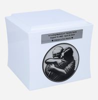 Urna kremacyjna dla dziadka Biały/Wzór1/Plakietka