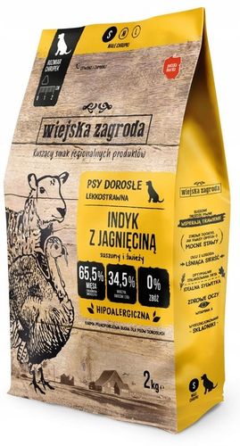 Wiejska Zagroda Karma sucha dla psa INDYK z JAGNIĘCINĄ Małe rasy S 2kg na Arena.pl