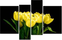 130CM 85 OBRAZ 4 ELEM ŻÓŁTE TULIPANY- MARK FREETH ŚCIENNY