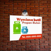 nadruk UV TABLICZKA reklamowa z lampą led 40x30 cm dibond WYMIANA BUTLI