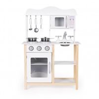 DREWNIANA KUCHNIA DLA DZIECI ECOTOYS Z PIEKARNIKIEM I AKCESORIAMI