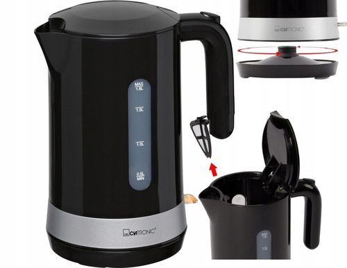 CZAJNIK ELEKTRYCZNY BEZPRZEWODOWY POJEMNY MOCNY 1,8L 2200W CZARNY DUŻY na Arena.pl