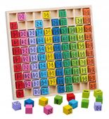 DREWNIANA TABLICZKA MNOŻENIA EDUKACYJNA KLOCKI