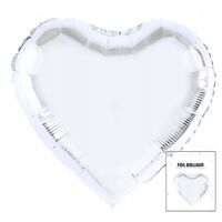BALON FOLIOWY SERCE SREBRNE DEKORACJA URODZINOWA NA PRZYJĘCIE 3D