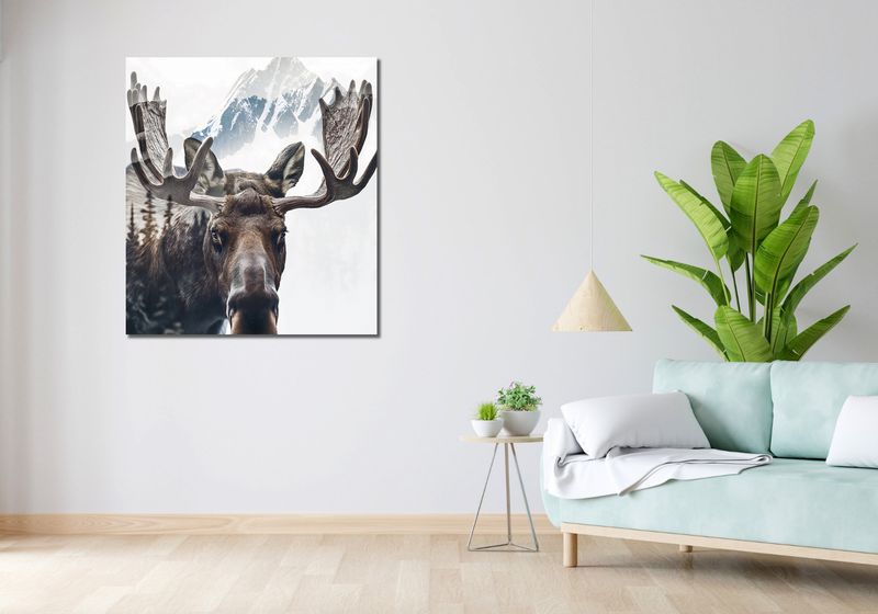 Obraz 90x100cm Łoś Duch Lasu zdjęcie 2