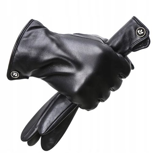 DOTYKOWE RĘKAWICZKI SKÓRZANE MĘSKIE SKÓRA CIELĘCA OCIEPLANE MIŚ roz. L na Arena.pl