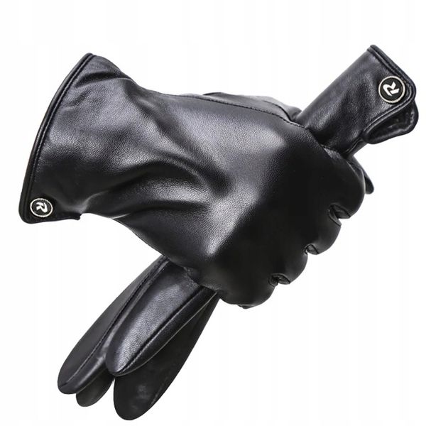 DOTYKOWE RĘKAWICZKI SKÓRZANE MĘSKIE SKÓRA CIELĘCA OCIEPLANE MIŚ roz. L zdjęcie 3