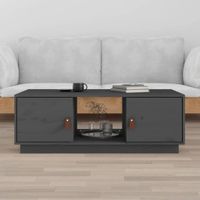 Stolik kawowy, szary, 100x50x35 cm, lite drewno sosnowe