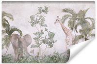 Fototapeta Las Tropikalny We Mgle Beton Mural Zwierzęta 368cm x 254cm