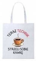 Torba Biała Eco Shopper Dla Technika Prezent Z Nadrukiem Ze Zdjęciem