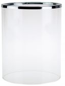 Klosz do Świecznika szklany z metalową srebrną obwódką 10 x 15 cm