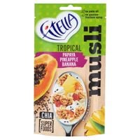Fitella Musli tropikalne z papają ananasem bananem i nasionami chia 50 g