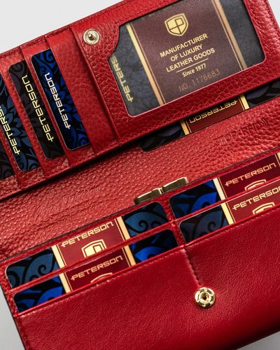 duży portfel damski z wężowym wzorem - peterson na Arena.pl