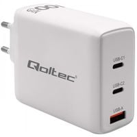 Qoltec Ładowarka sieciowa 100W GaN  | 5-20V | 1.5-5A | 2 x USB-C PD |