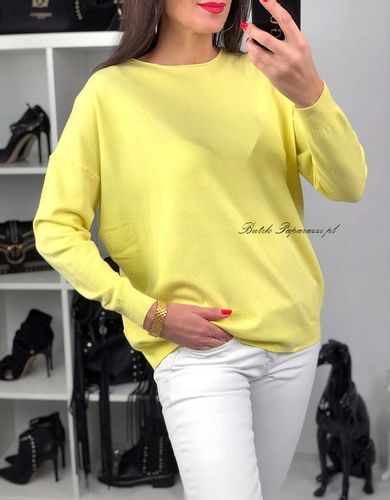 BLUZKA BASIC CLASSIC DELIKATNY SWETEREK ŻÓŁTY na Arena.pl