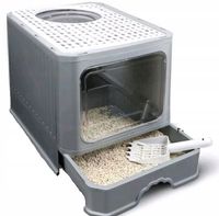 Duża Kuweta dla Kota z Szufladą + Łopatka | Składana (F053)