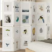 Parawan pokojowy, 6-panelowy, biały, lite drewno paulowni