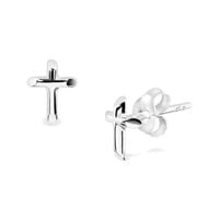 kolczyki krzyżyki na sztyfcie, srebro rodowane 925 | srebrne