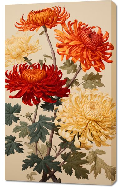 Obraz 60x100cm Tańczące Chryzantemy zdjęcie 1