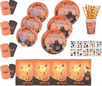 zastawa stołowa papierowa halloween kubki talerze