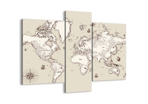 Obraz Na Płótnie - Mapa Kontynent - 95X80 Cm - Cb95X80-2910 na Arena.pl