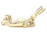 KRÓLIK WIELKANOCNY ZAJĄCZEK ZŁOTY FIGURKA 17 cm