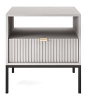 Szafka nocna Delicious ryflowana szara