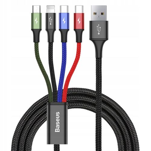 SZYBKI KABEL MOCNY PRZEWÓD BASEUS 4W1 USB DO IPHONE LIGHTNING MICRO 2xUSB-C na Arena.pl