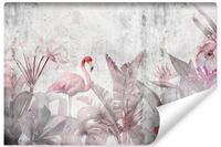 Fototapeta Do Salonu FLAMINGI Mgła Rośliny Abstrakcja Beton 300cm x 210cm