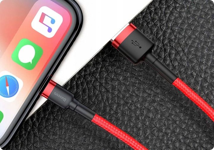 BASEUS MOCNY KABEL USB DO LIGHTNING IPHONE IPAD PRZEWÓD OPLOT 1.5A 2M zdjęcie 7