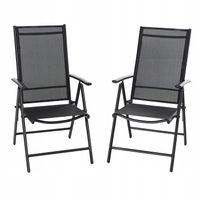 Aluminiowe składane krzesło ogrodowe na balkon taras ogród szare 2 szt
